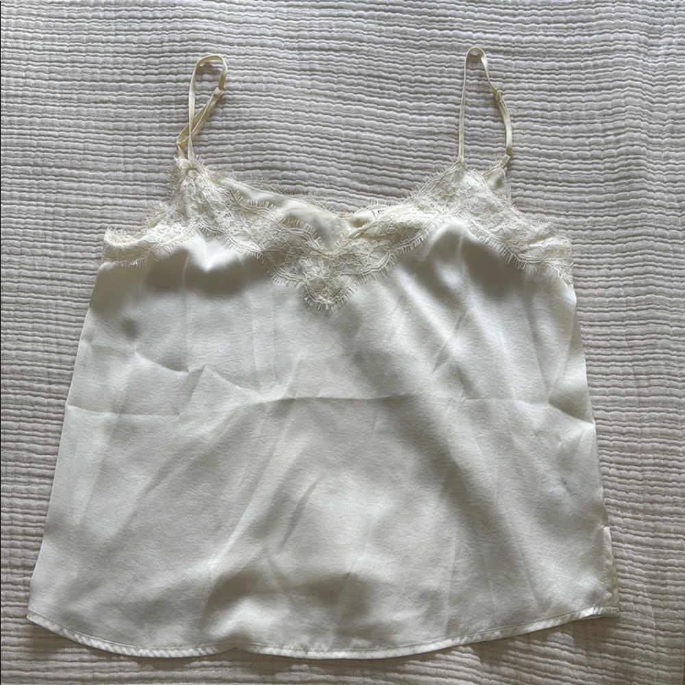 Elegant White Lace Trim Camisole